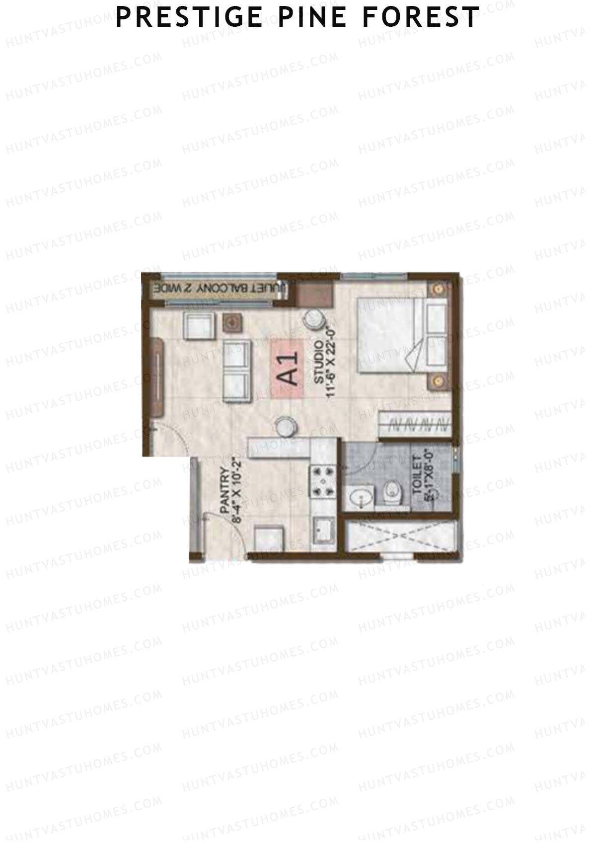 Prestige Pine Forest Tower 2 Unit 2A (Type A1) Floor Plan
