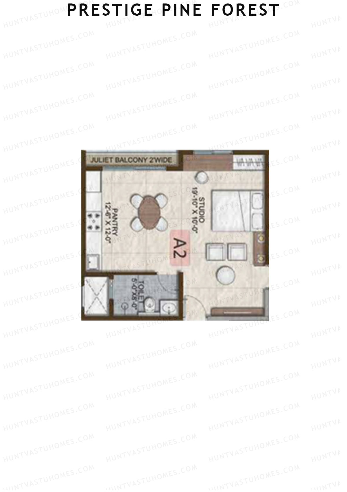 Prestige Pine Forest Tower 2 Unit 3 (Type A2) Floor Plan