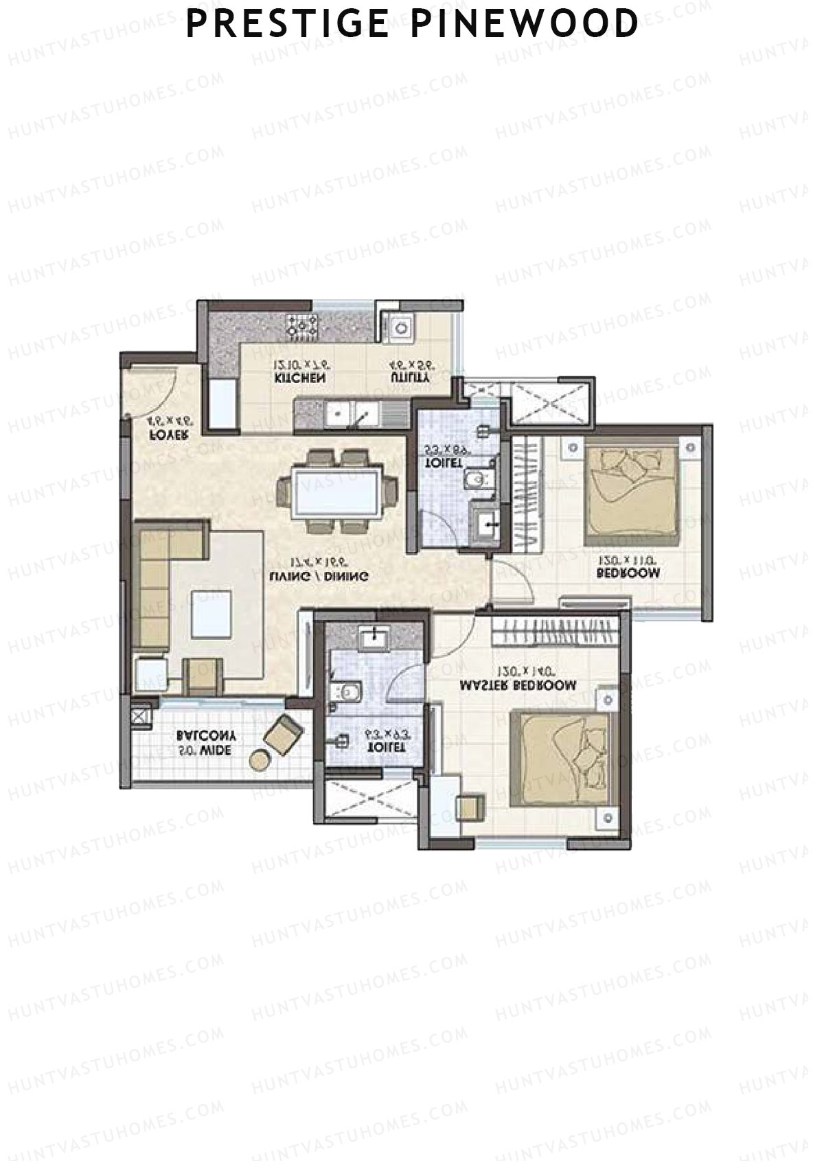 Prestige Pinewood Tower 2 Unit 2 (Type A) Floor Plan