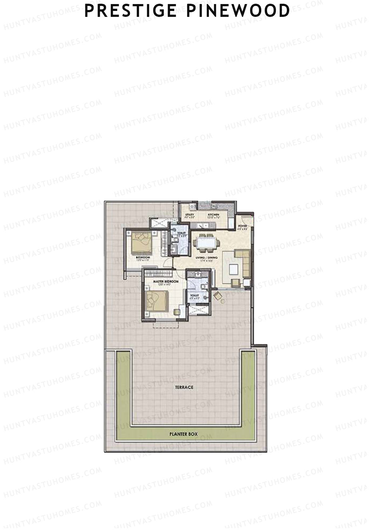 Prestige Pinewood Tower 2 Unit 5 (Type A2) Floor Plan