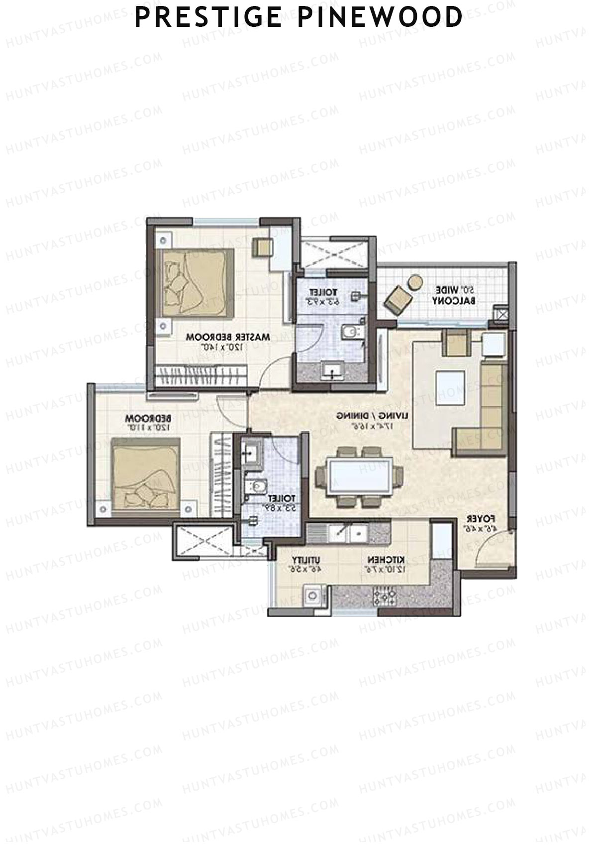 Prestige Pinewood Tower 2 Unit 6 (Type A) Floor Plan