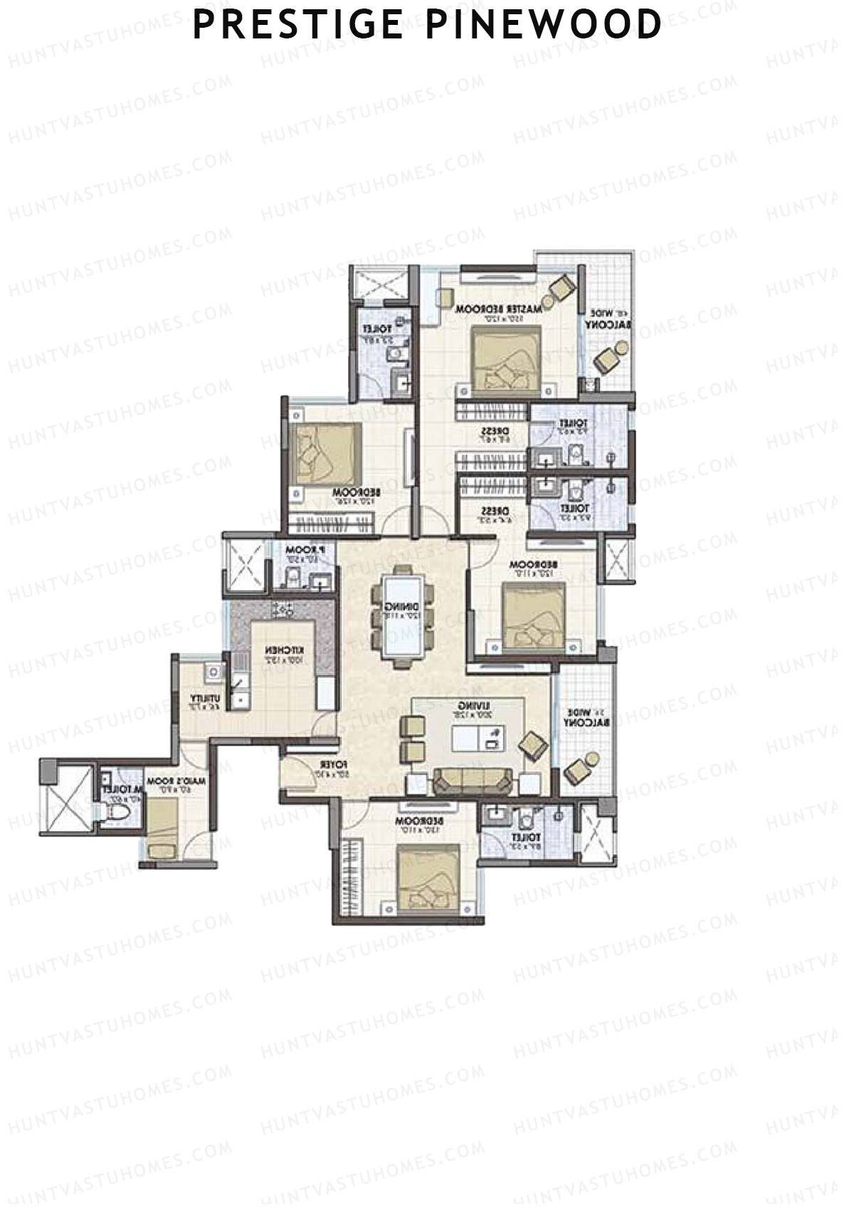 Prestige Pinewood Tower 3 Unit 4 (Type F1) Floor Plan