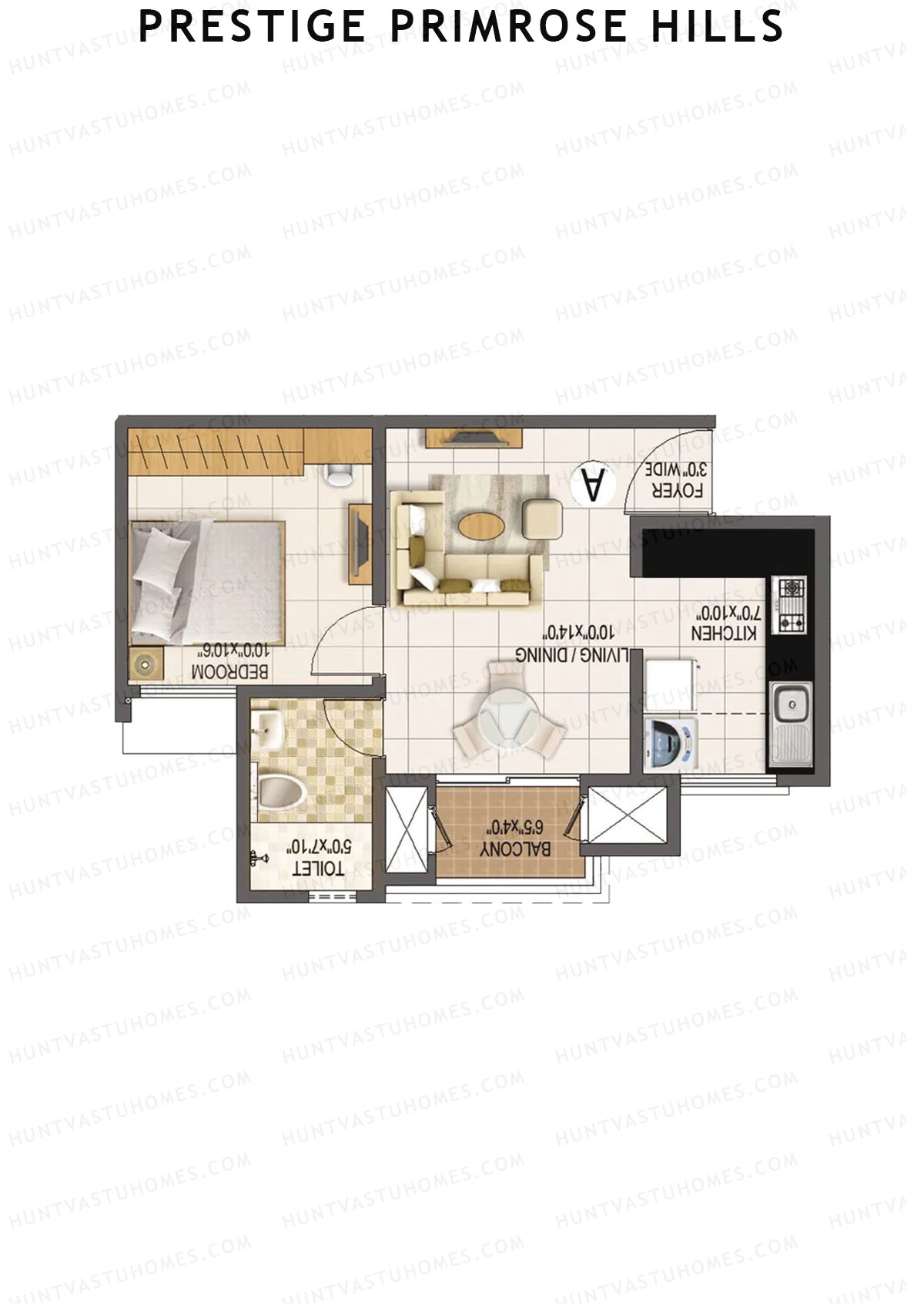 Prestige Primrose Hills Tower 14 Unit 3 (Type A) Floor Plan