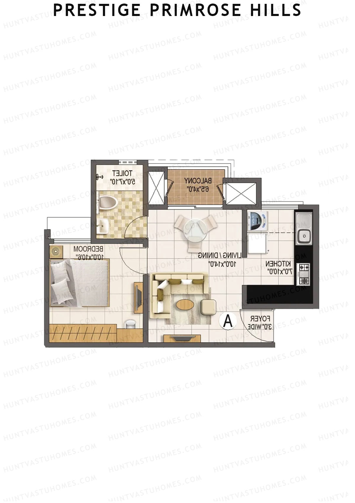 Prestige Primrose Hills Tower 14 Unit 4 (Type A) Floor Plan