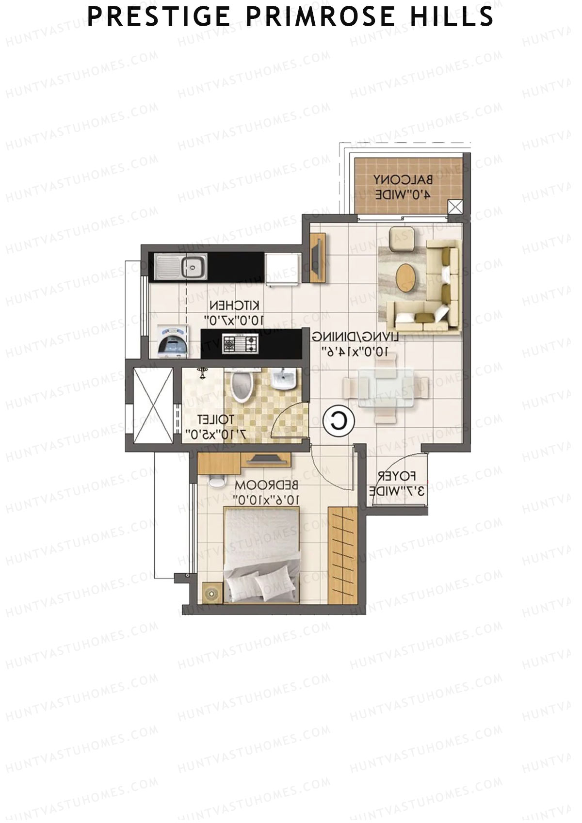 Prestige Primrose Hills Tower 14 Unit 5 (Type C) Floor Plan