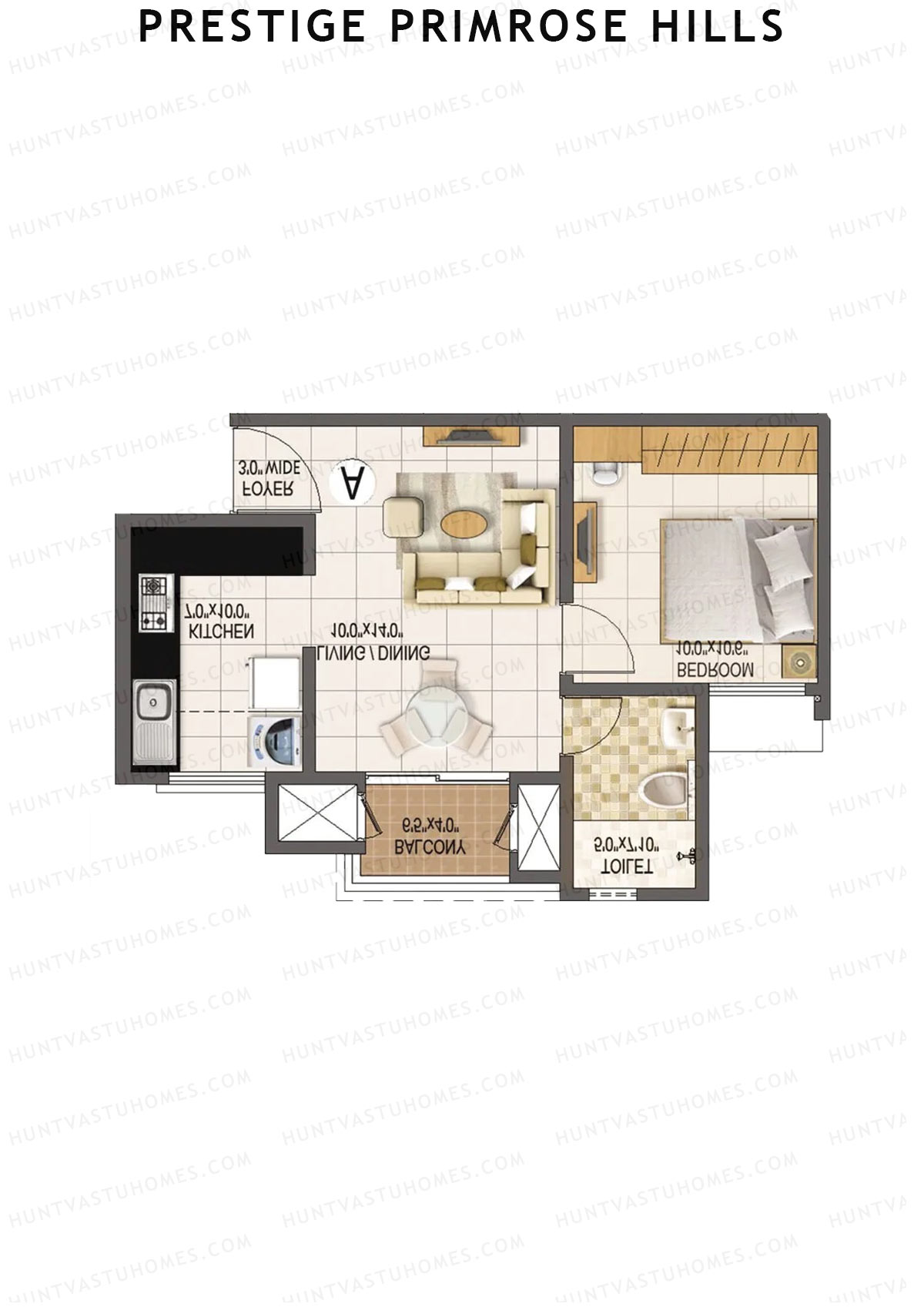 Prestige Primrose Hills Tower 14 Unit 8 (Type A) Floor Plan
