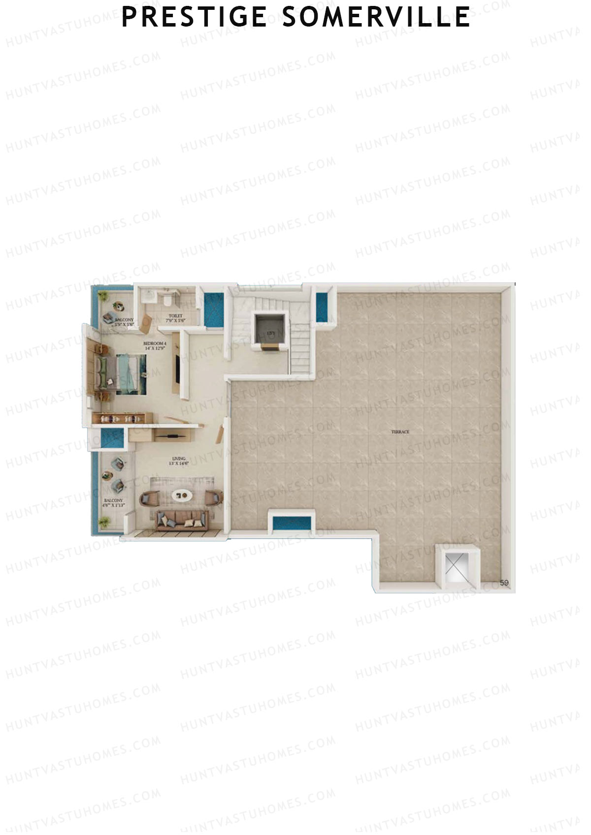 Prestige Somerville Tower B Unit 1 (Duplex ) Floor Plan