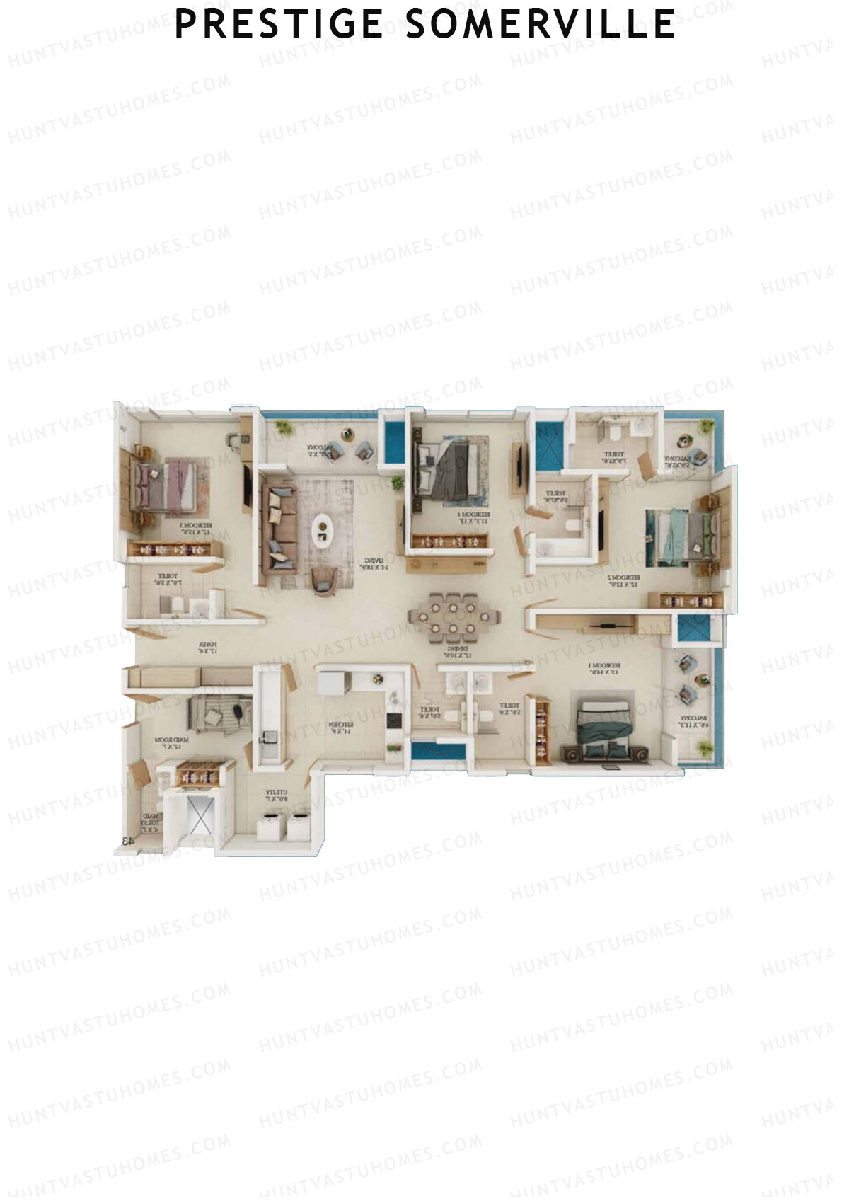Prestige Somerville Tower B Unit 4 (Type F) Floor Plan