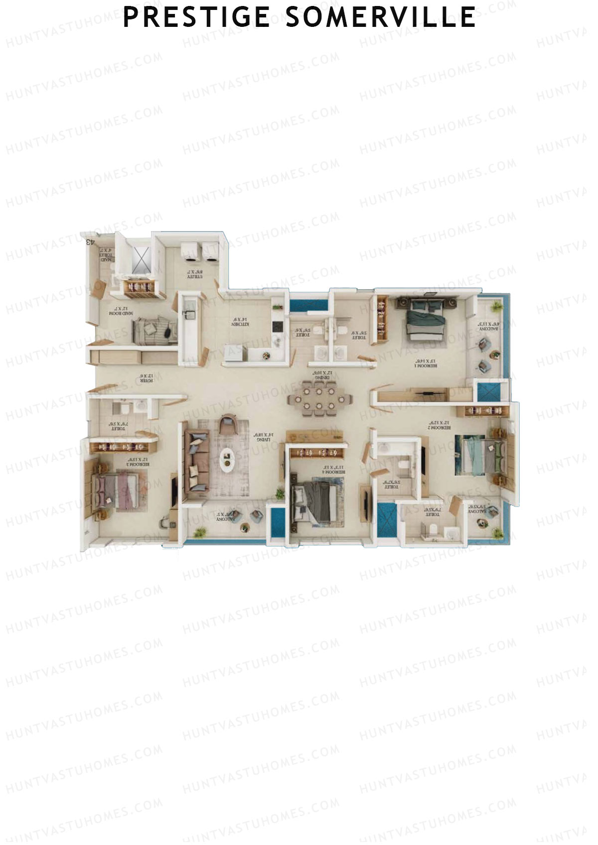 Prestige Somerville Tower B Unit 5 (Type F) Floor Plan