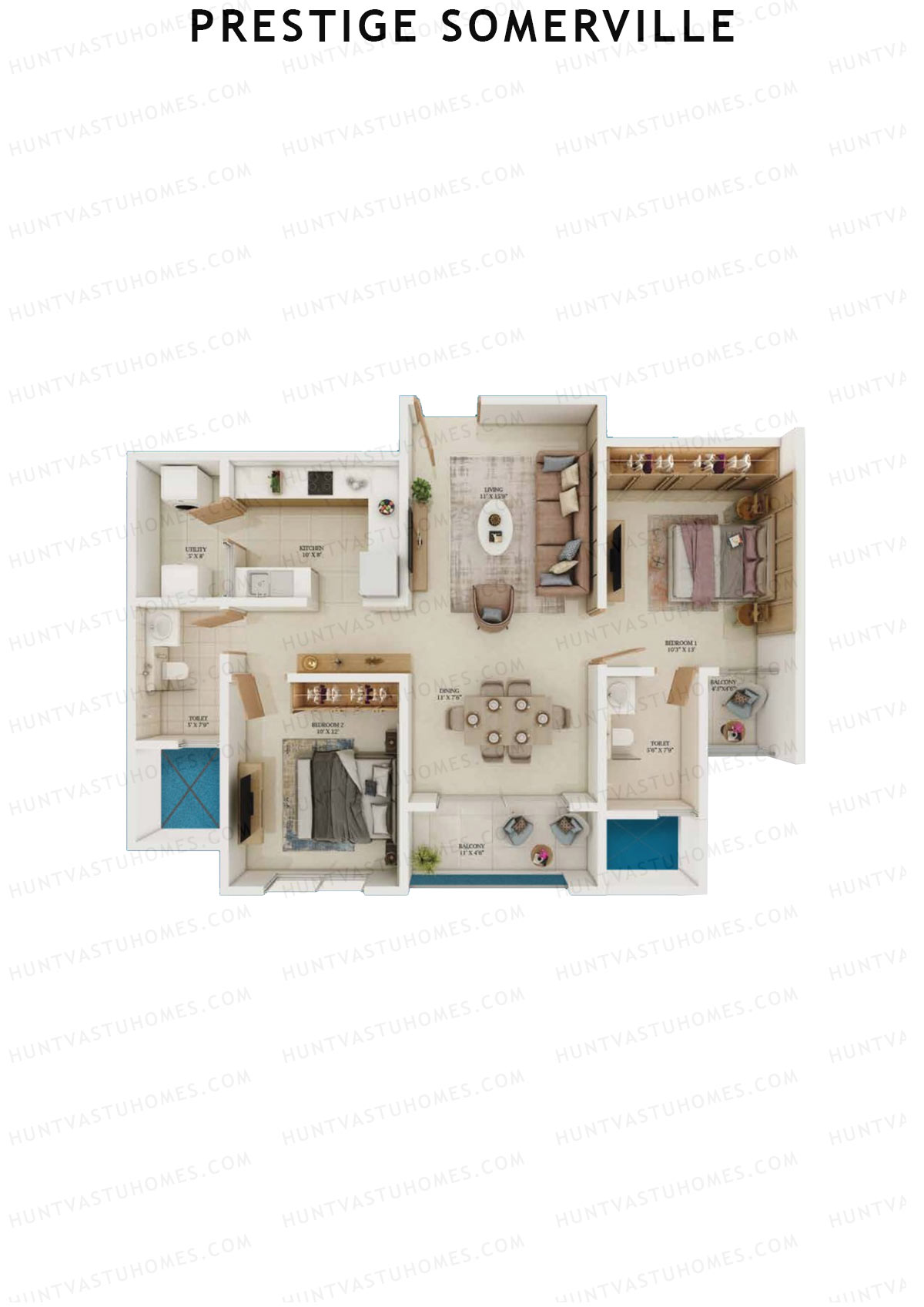 Prestige Somerville Tower B Unit 8 (Type A) Floor Plan