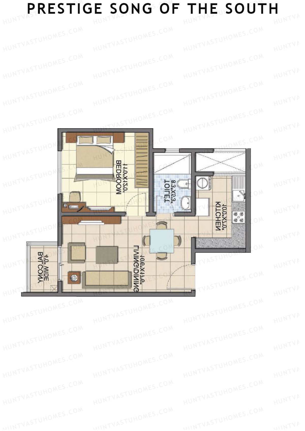 Prestige Song Of The South Tower 14 Unit 2 (Type A) Floor Plan