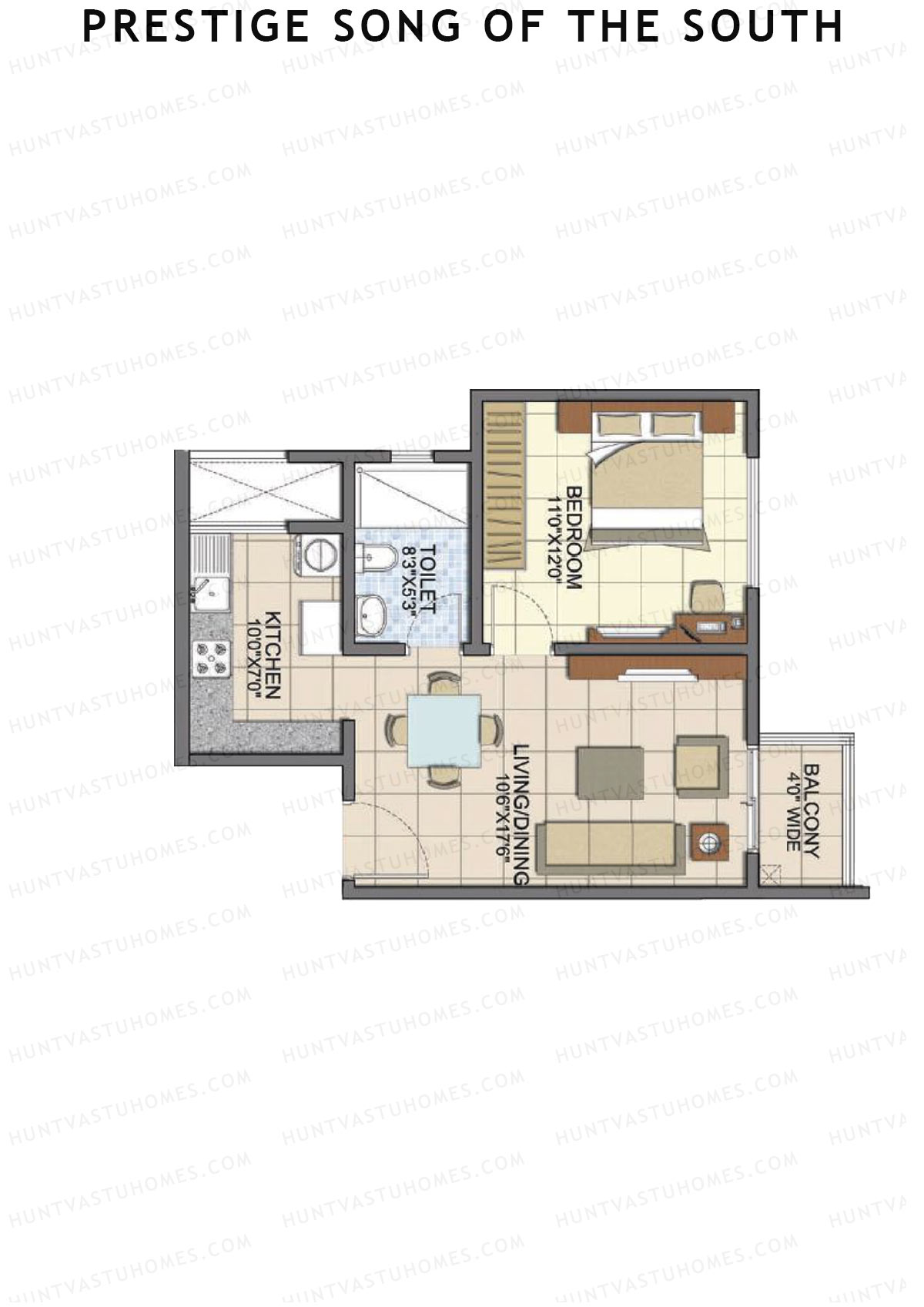 Prestige Song Of The South Tower 14 Unit 7 (Type A) Floor Plan