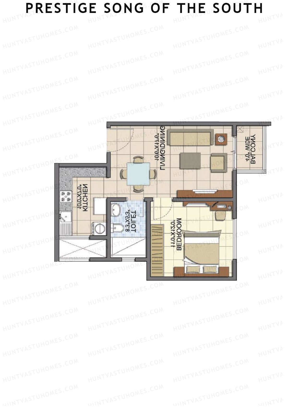 Prestige Song Of The South Tower 14 Unit 8 (Type A) Floor Plan