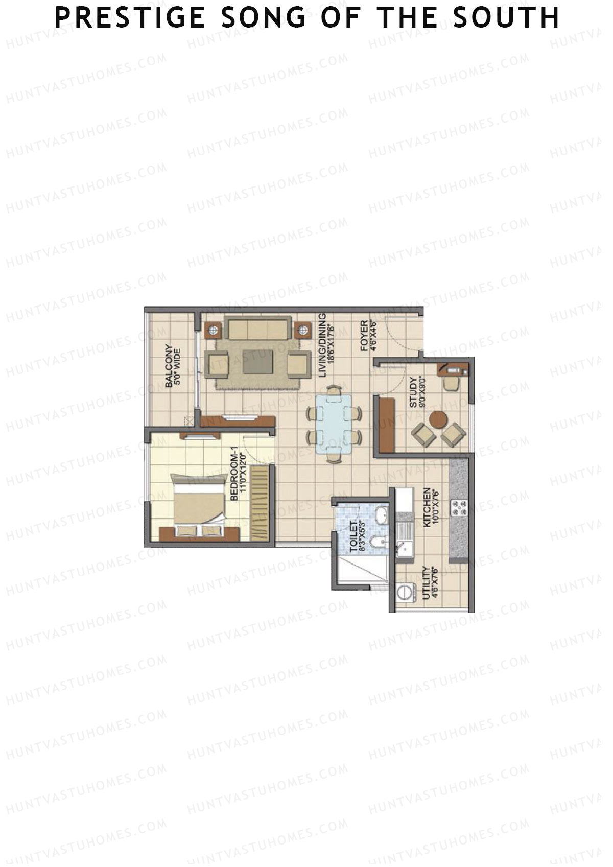 Prestige Song Of The South Tower 16 Unit 7 (Type C6A) Floor Plan