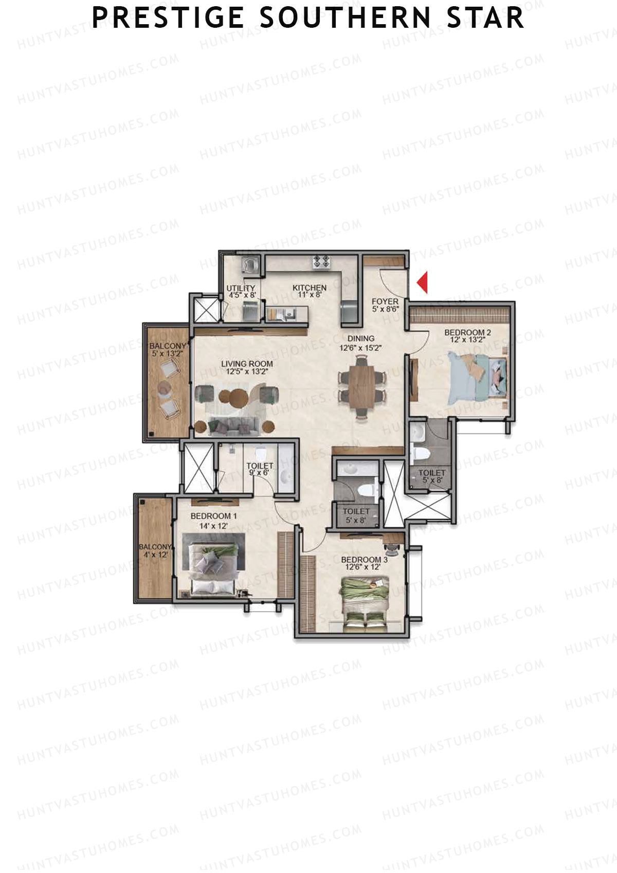 Prestige Southern Star Tower 7 Unit 3 (Type D10) Floor Plan