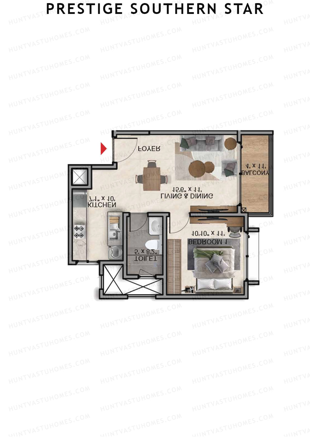 Prestige Southern Star Tower 8 Unit 3 (Type A3) Floor Plan
