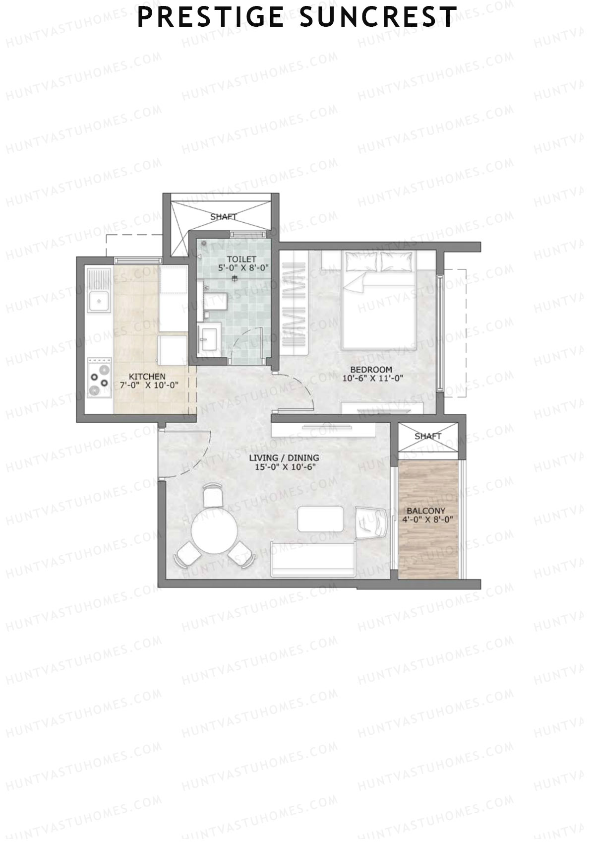 Prestige Suncrest Tower 1 Unit 3 (Type A) Floor Plan
