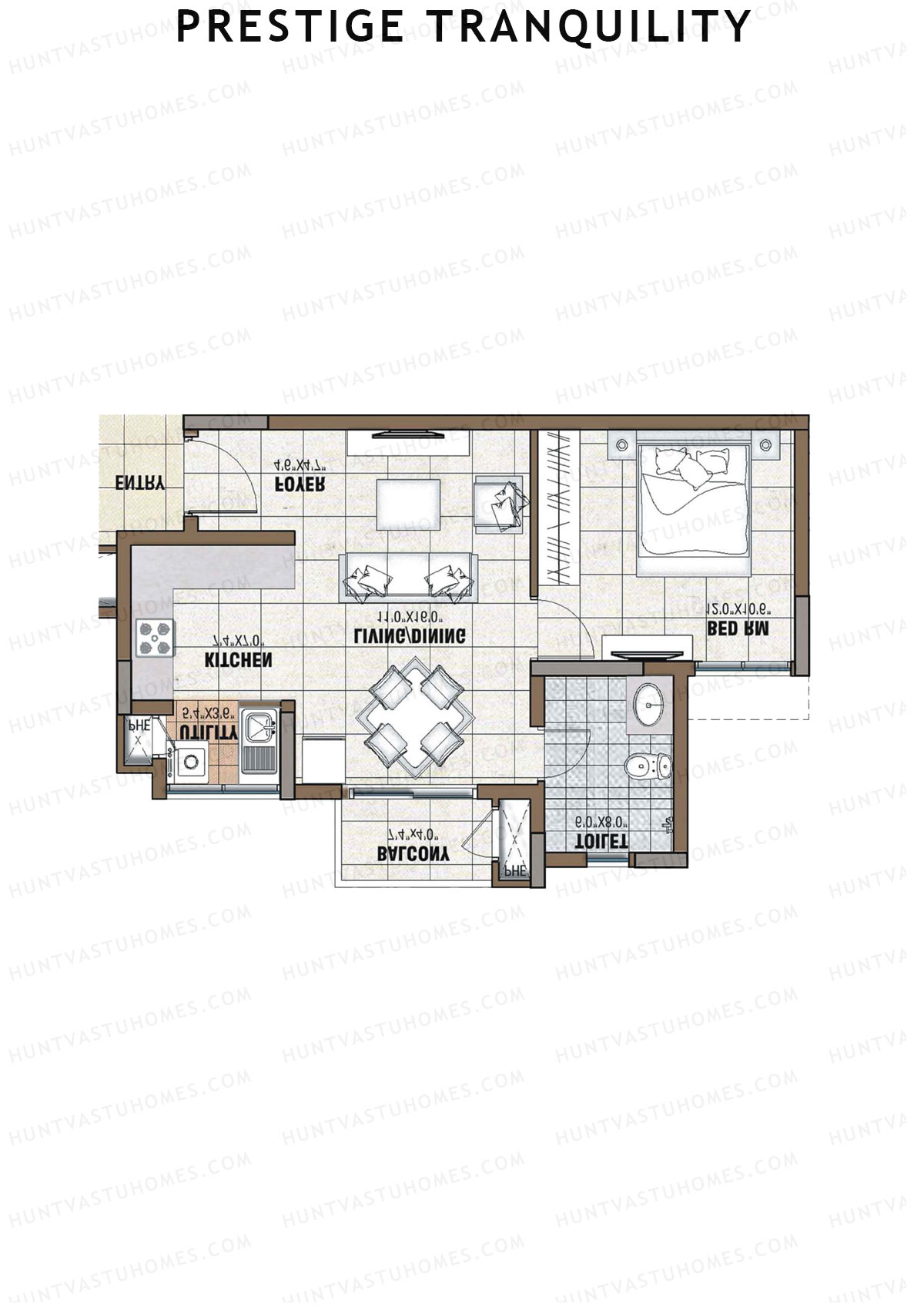 Prestige Tranquility Tower 10 Unit 4 (Type A) Floor Plan