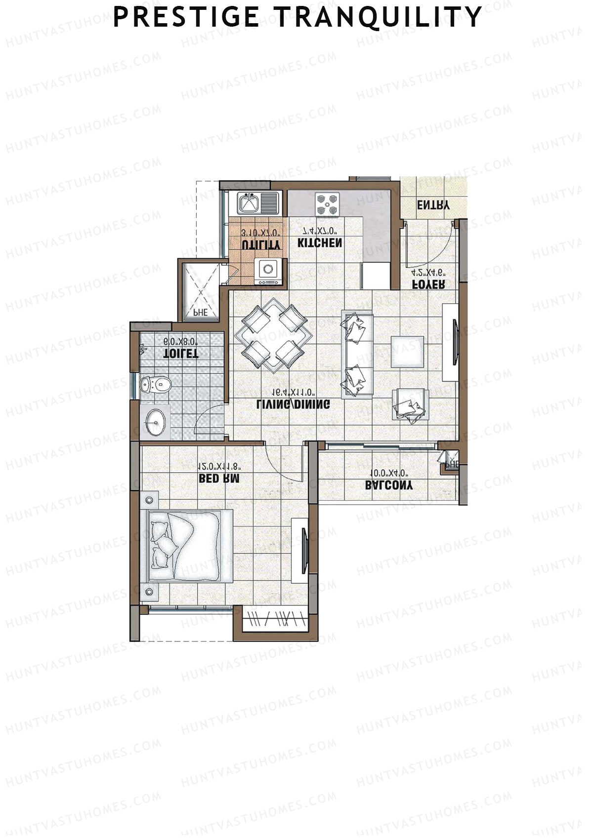 Prestige Tranquility Tower 10 Unit 6 (Type B) Floor Plan