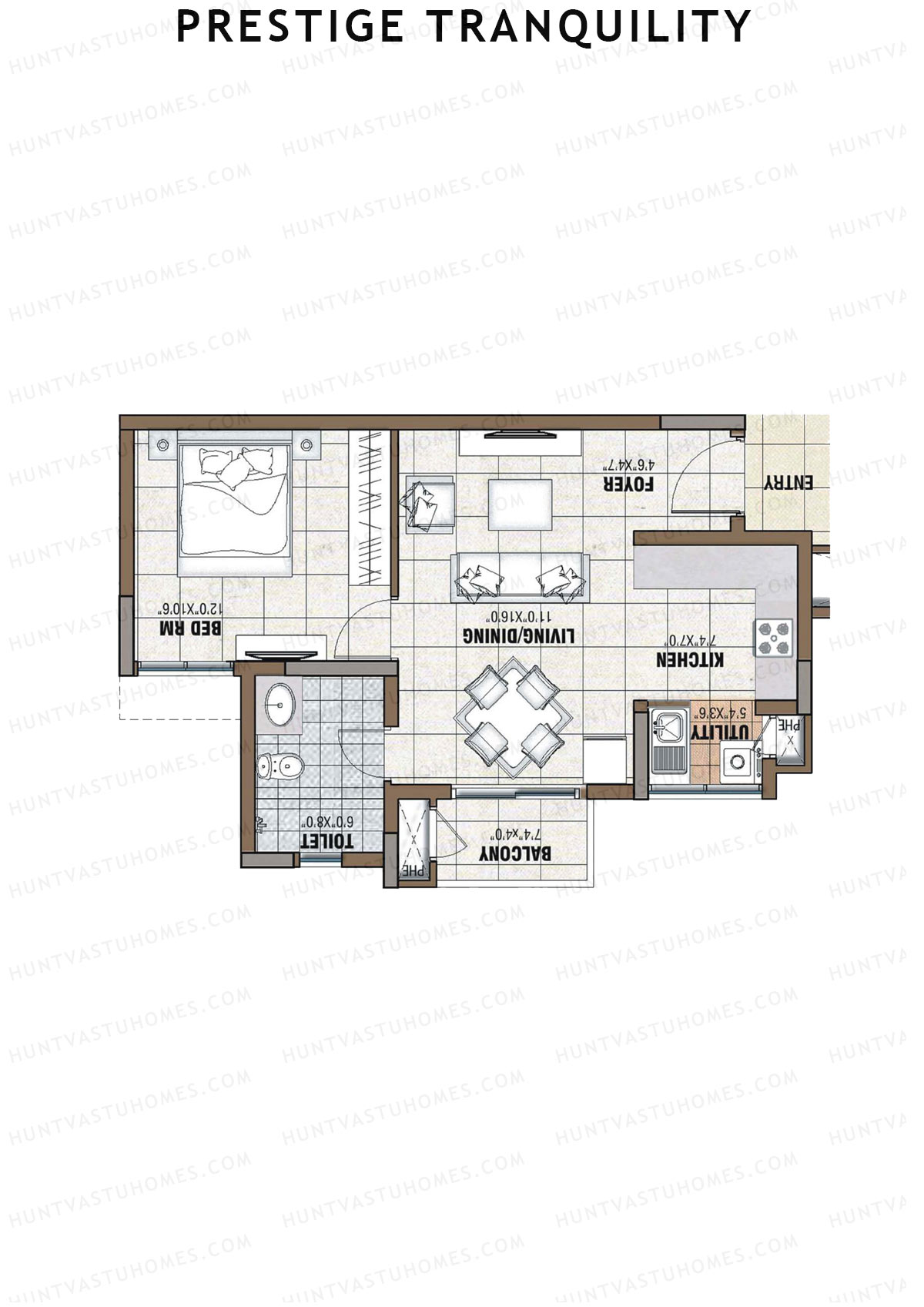 Prestige Tranquility Tower 11 Unit 7 (Type A) Floor Plan
