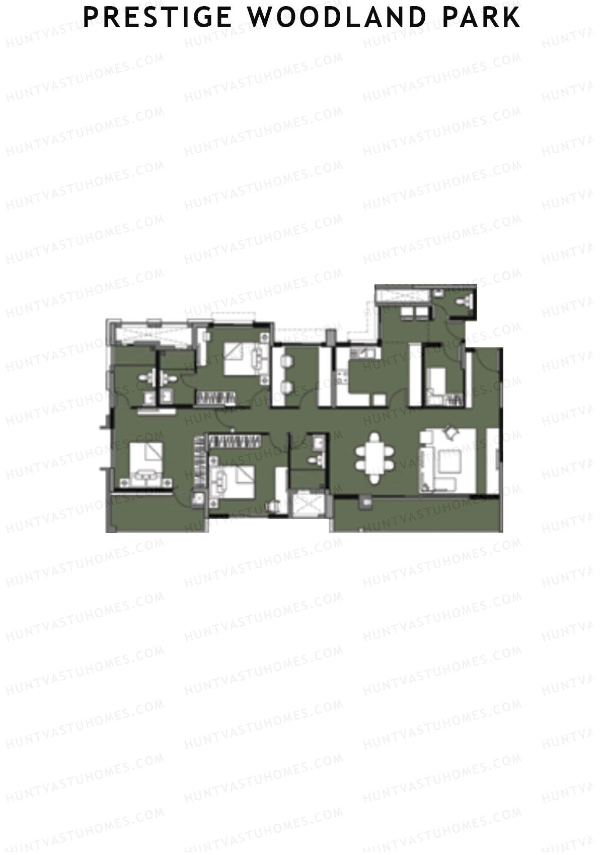 Prestige Woodland Park Tower 1 Unit 2 (Type E2) Floor Plan