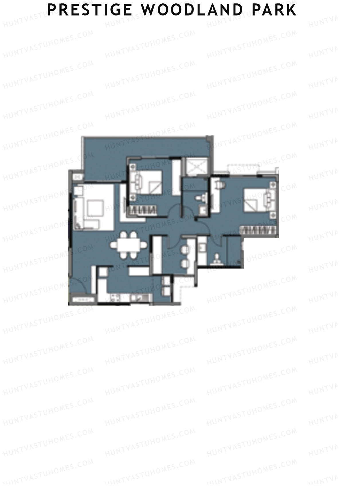 Prestige Woodland Park Tower 1 Unit 5 (Type B2) Floor Plan