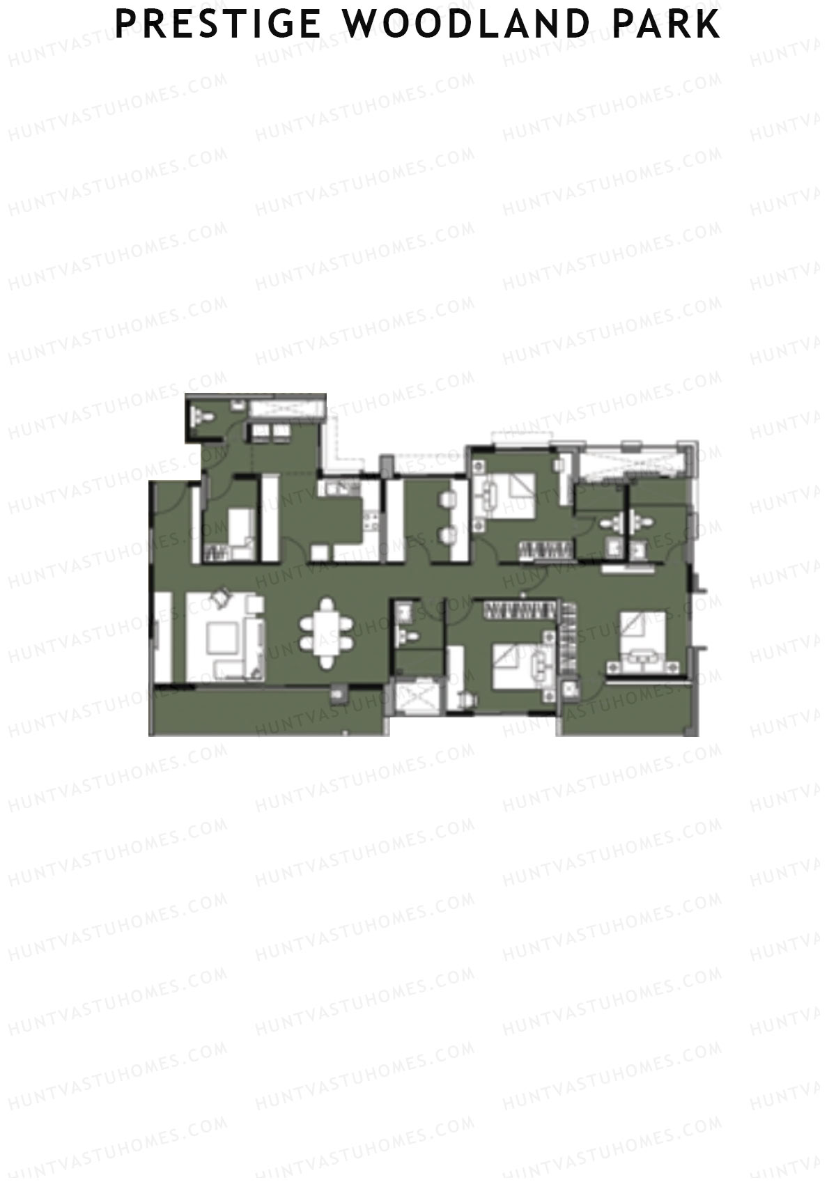 Prestige Woodland Park Tower 2 Unit 4 (Type E2) Floor Plan