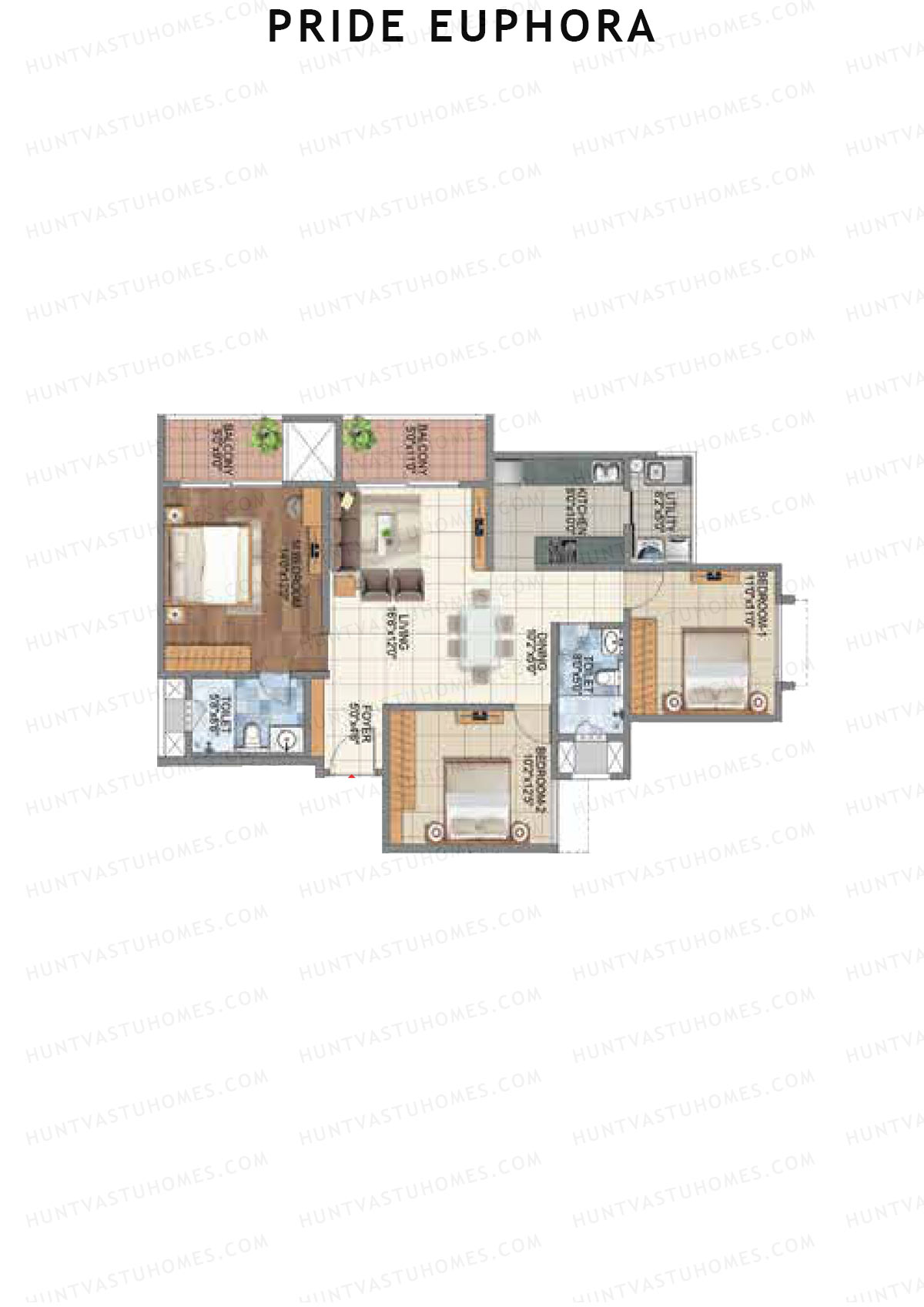 Pride Euphora Tower A Unit 1 Floor Plan
