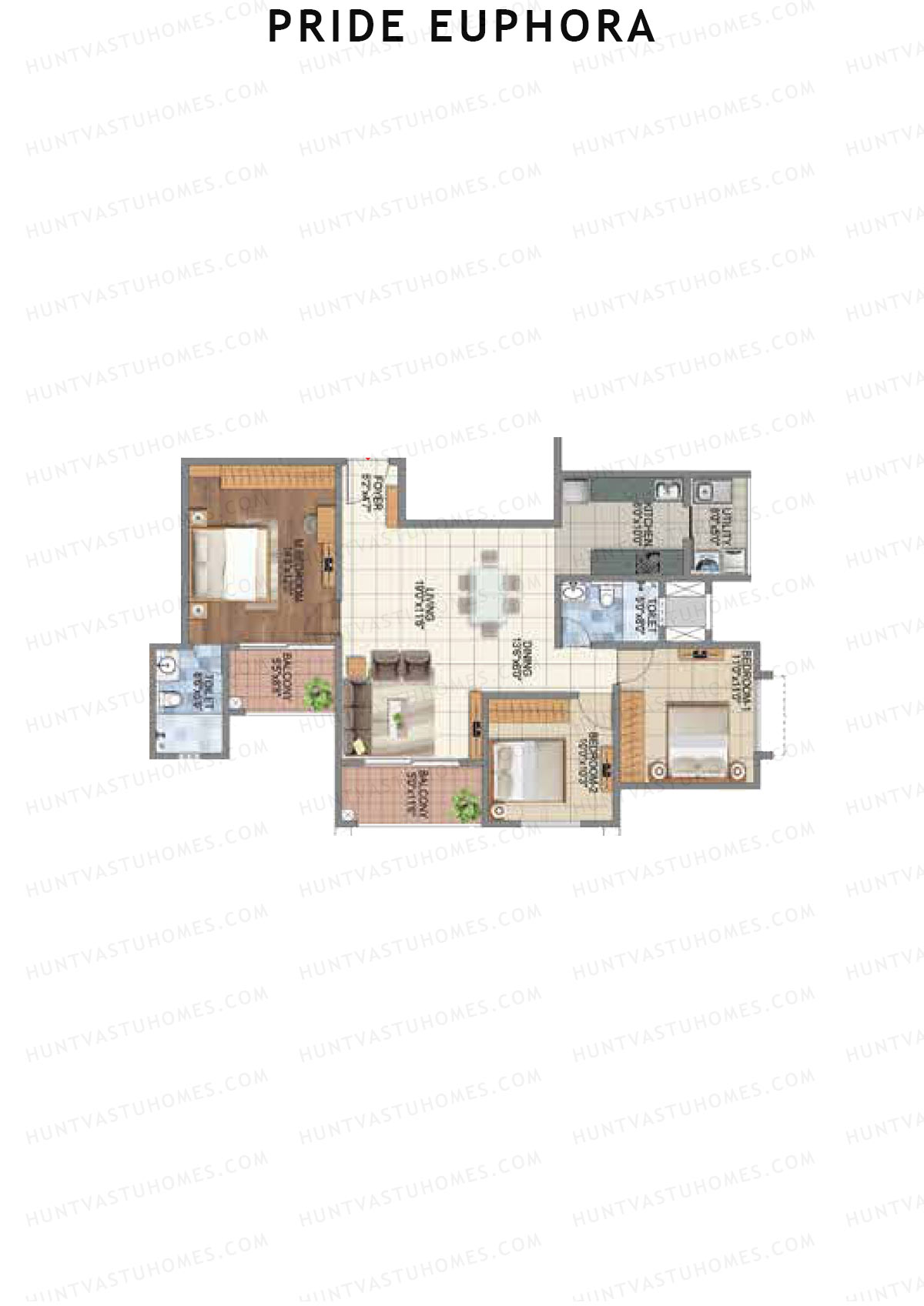 Pride Euphora Tower A Unit 2 Floor Plan