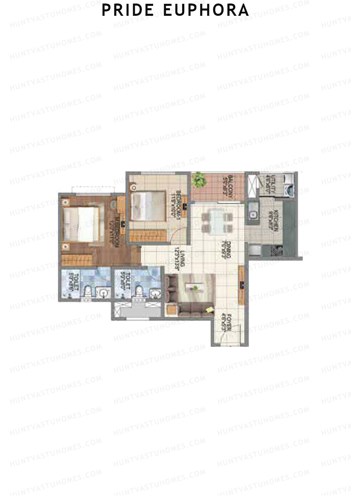 Pride Euphora Tower A Unit 4 Floor Plan