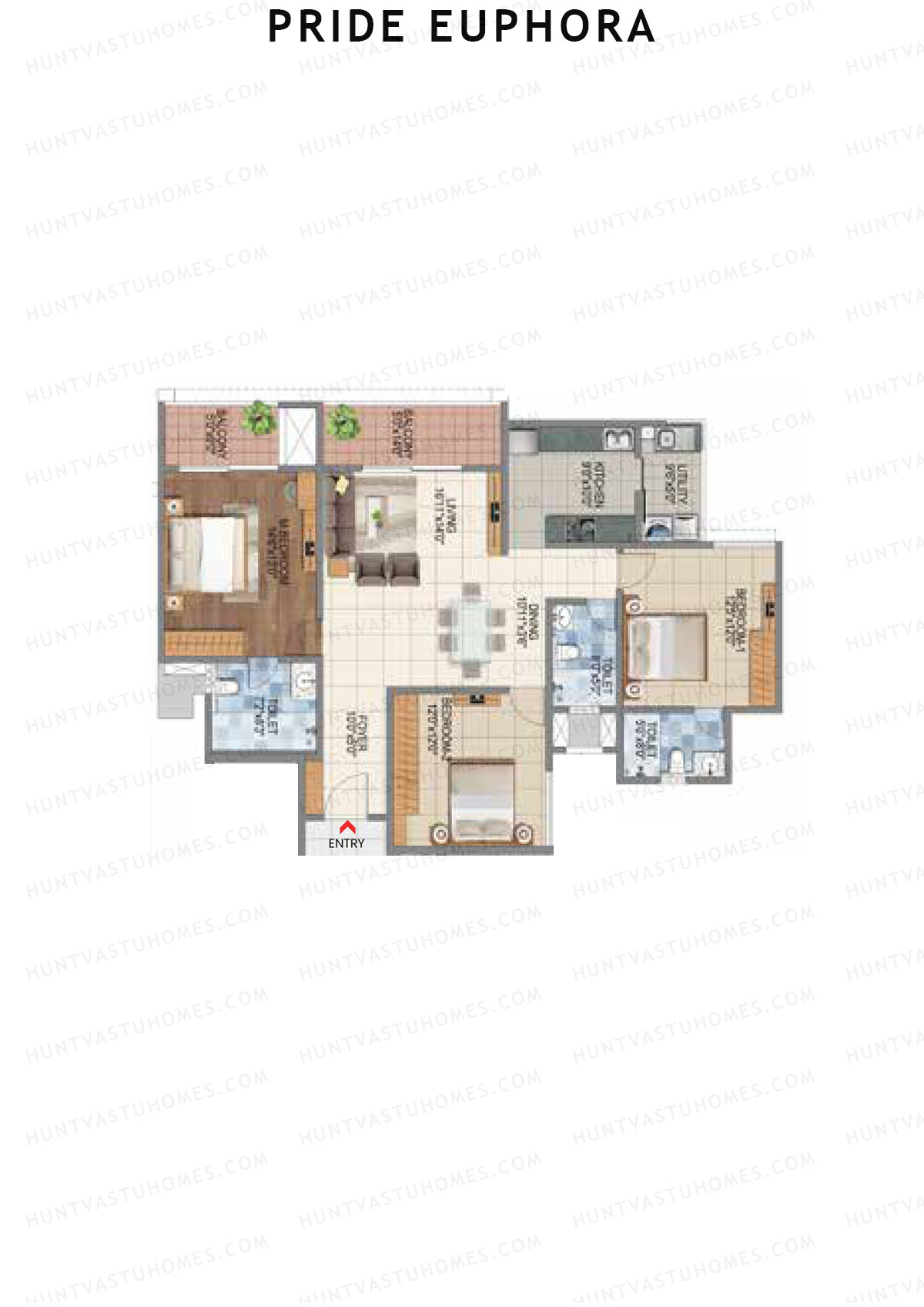Pride Euphora Tower B Unit 1 Floor Plan