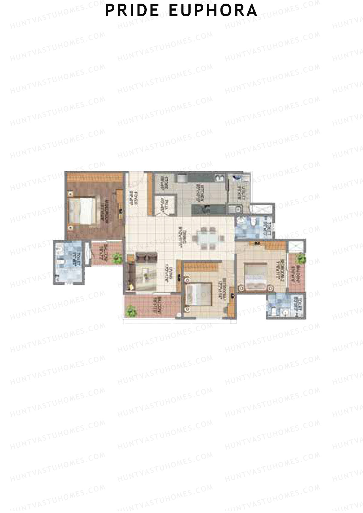 Pride Euphora Tower C Unit 2 Floor Plan