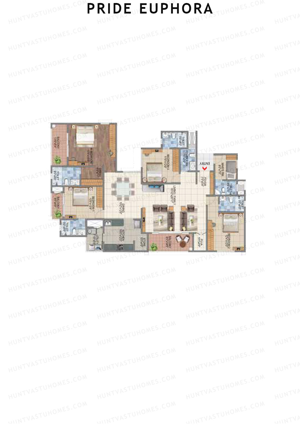 Pride Euphora Tower C Unit 3 Floor Plan