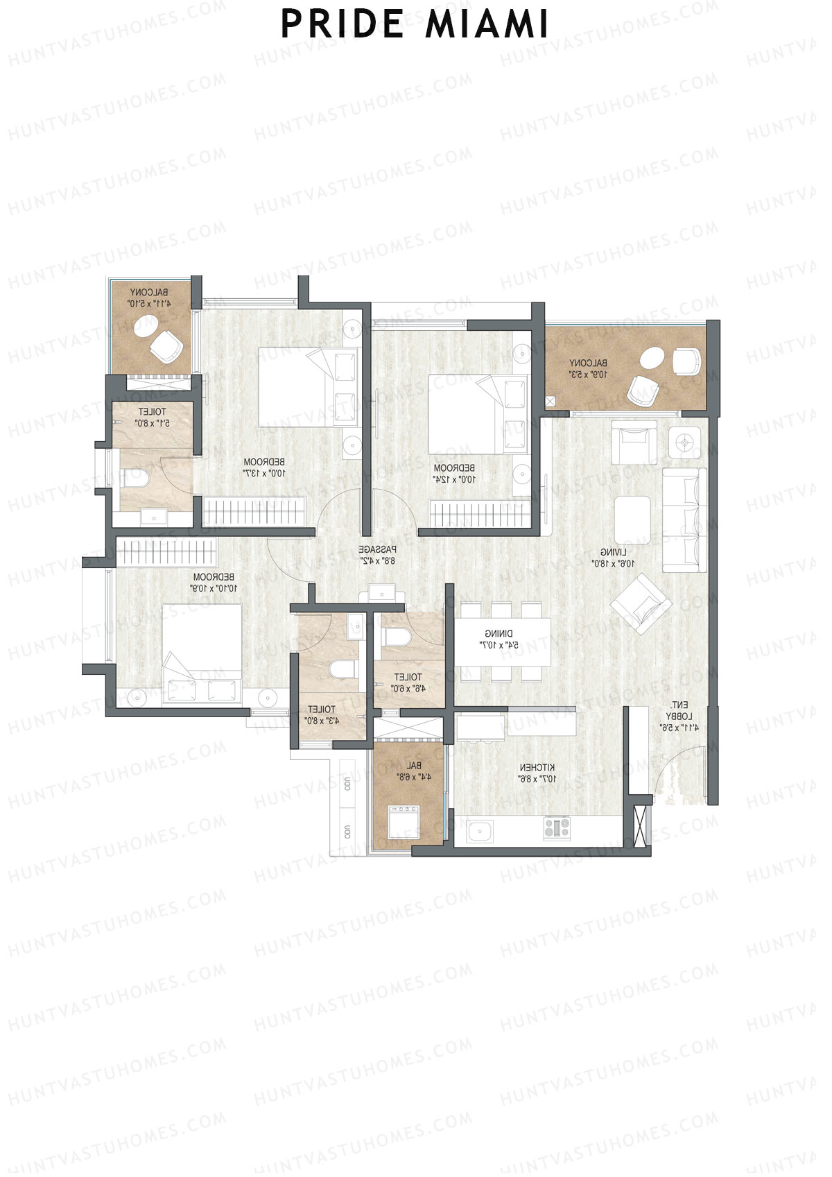 Pride Miami Tower A1 Unit 4 Floor Plan