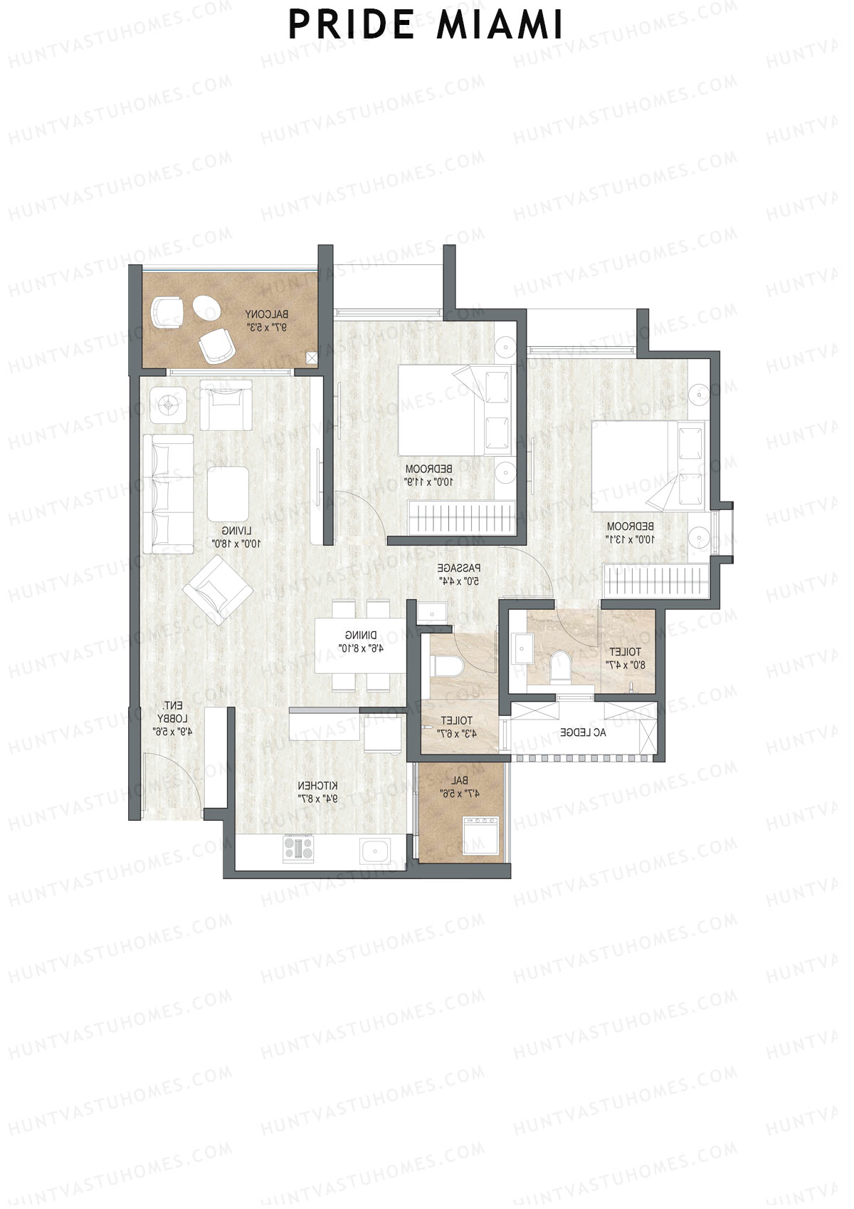 Pride Miami Tower A1 Unit 5 Floor Plan