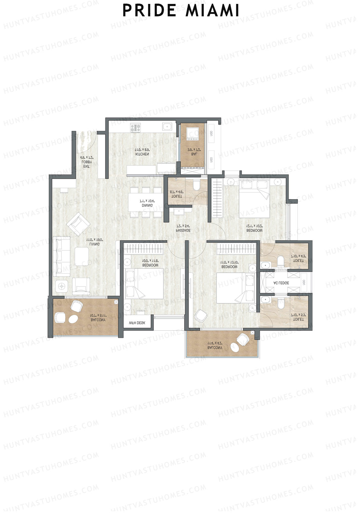 Pride Miami Tower A2 Unit 6 Floor Plan