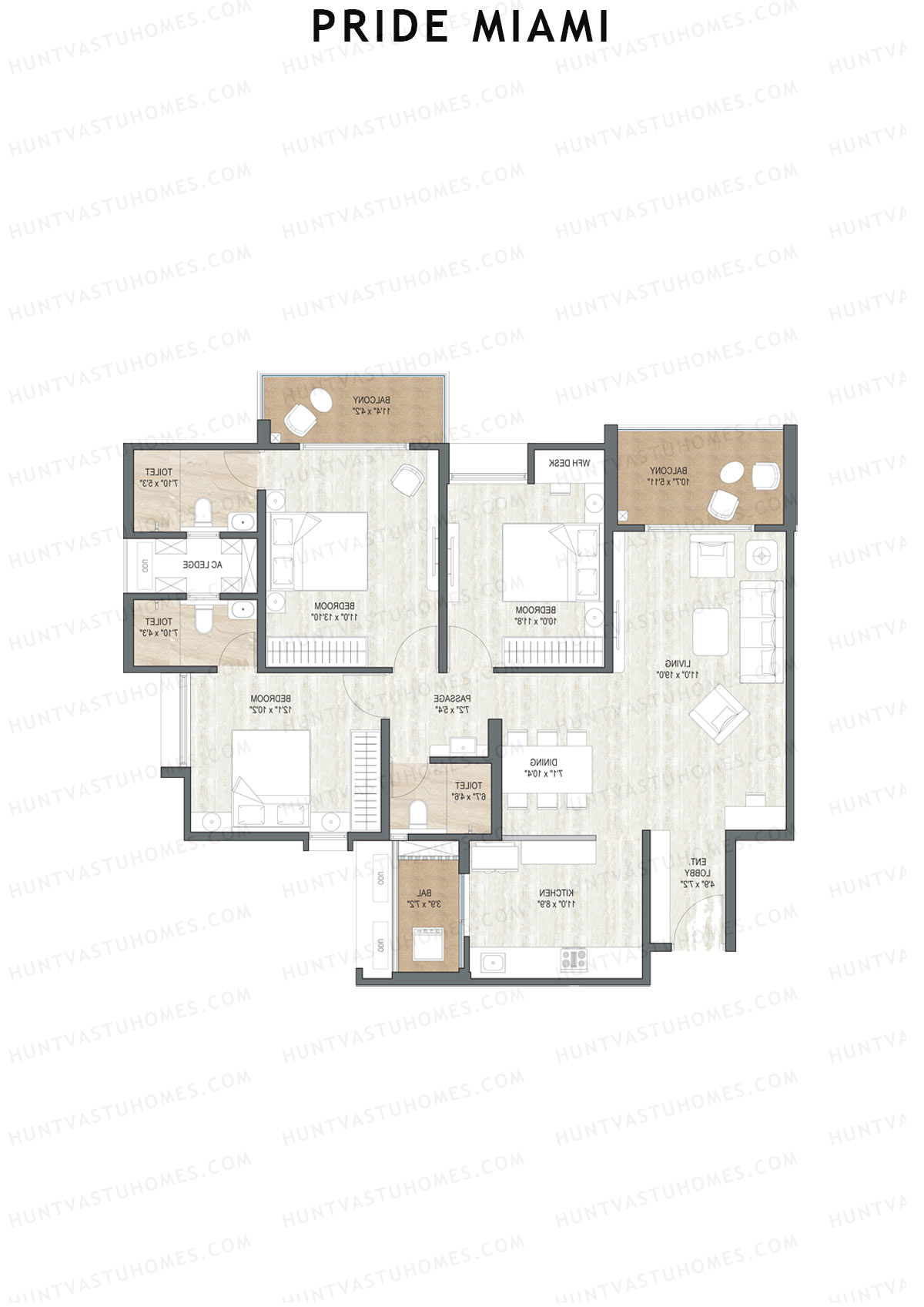 Pride Miami Tower A3 Unit 6 Floor Plan