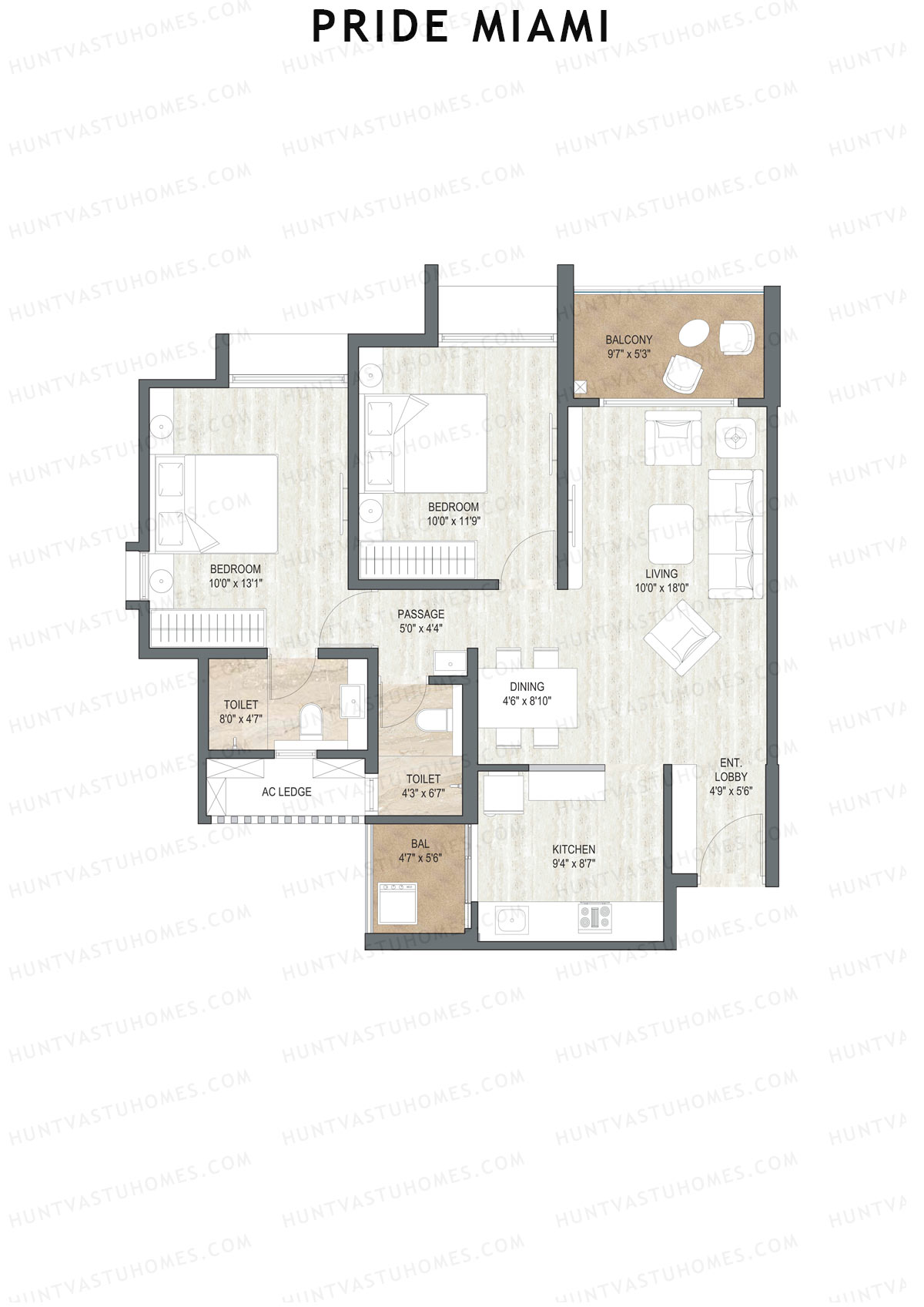 Pride Miami Tower A7 Unit 2 Floor Plan
