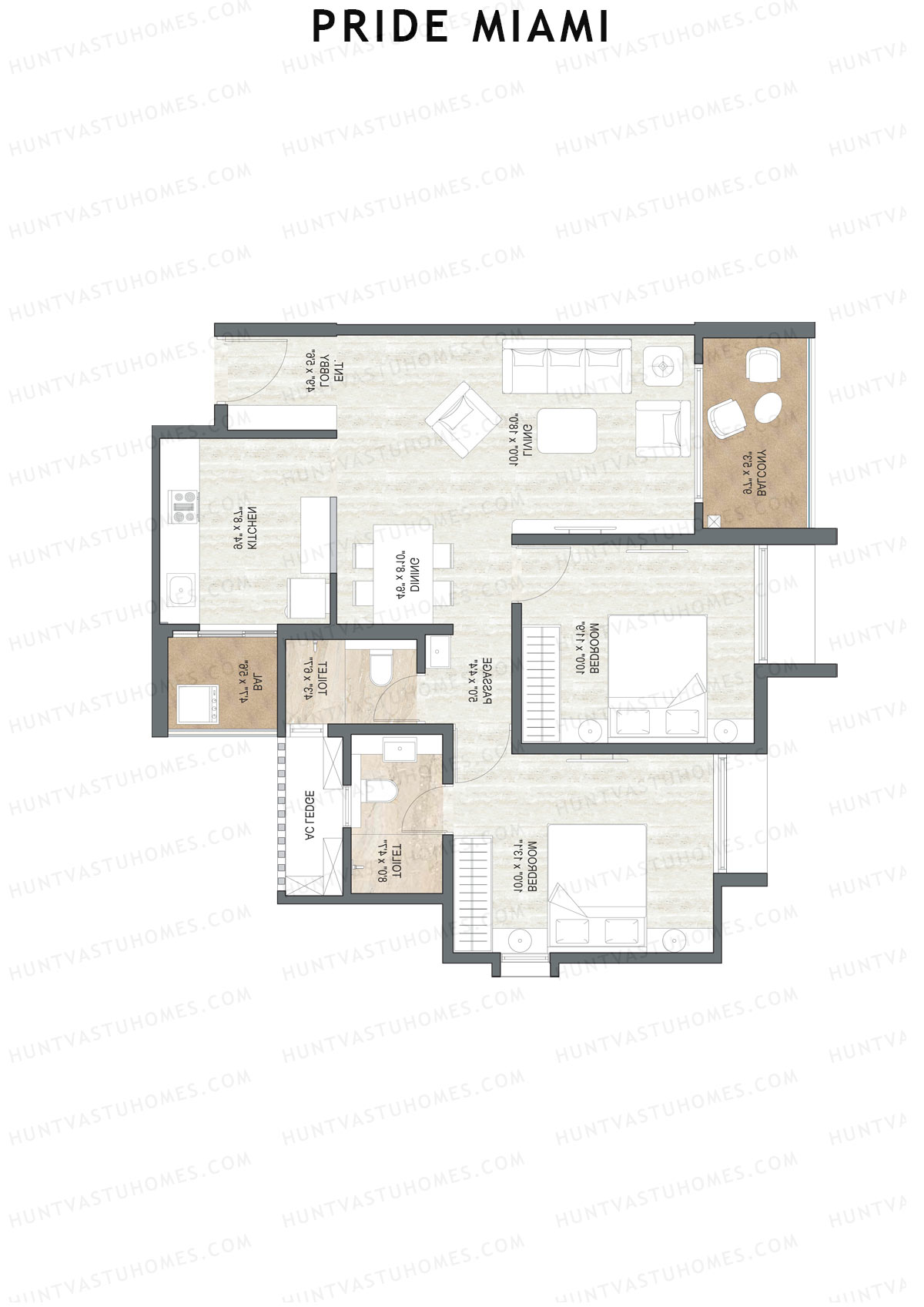 Pride Miami Tower A7 Unit 5 Floor Plan