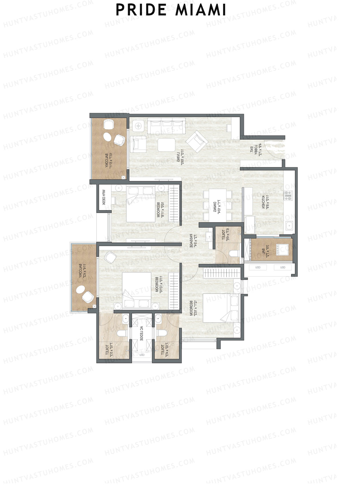 Pride Miami Tower A7 Unit 6 Floor Plan