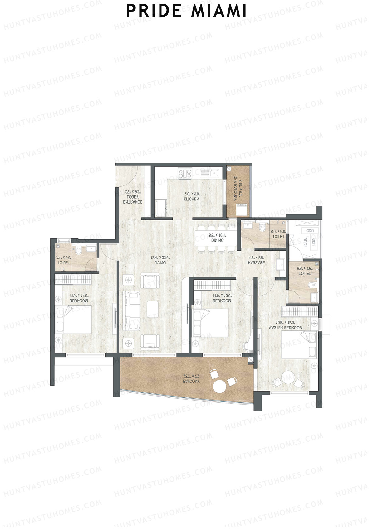 Pride Miami Tower B1 Unit 4 Floor Plan