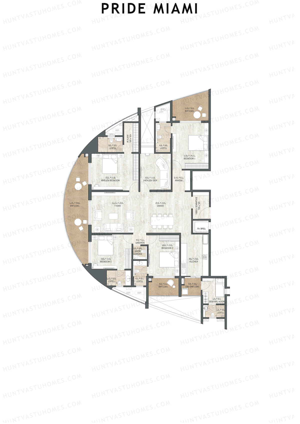 Pride Miami Tower B1 Unit 5 Floor Plan