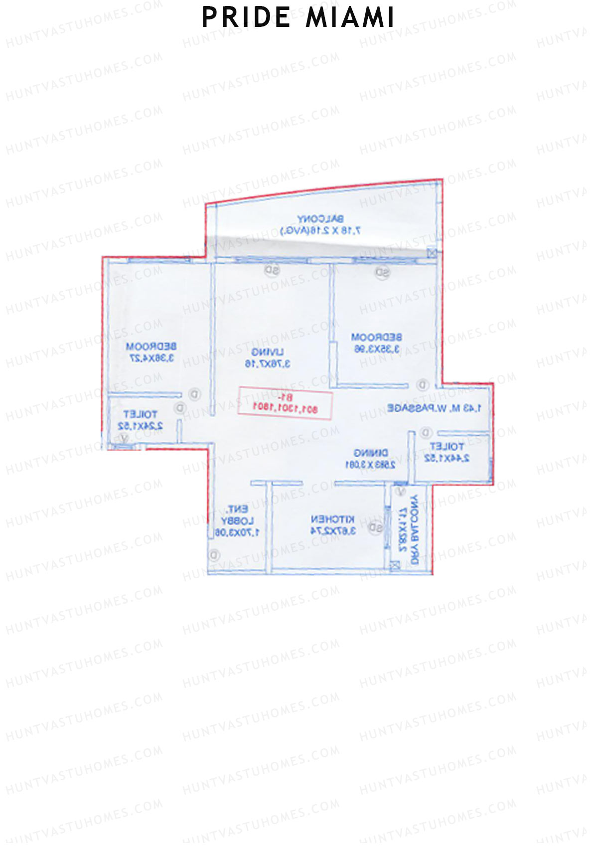 Pride Miami Tower B1 Unit 6 Floor Plan