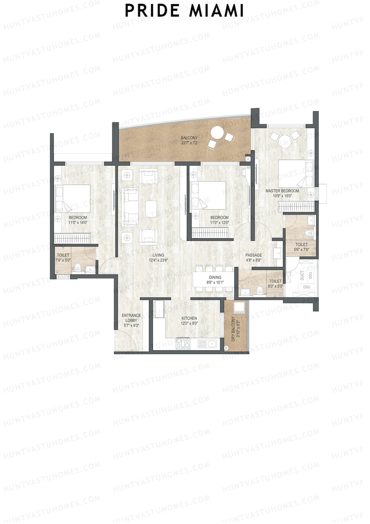 Pride Miami Tower B1 Unit 6 Floor Plan