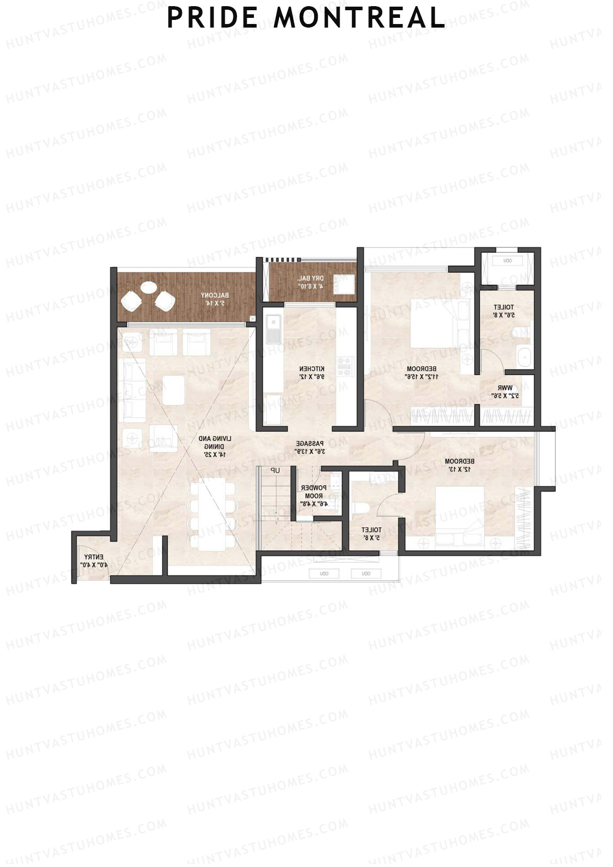 Pride Montreal Tower A Unit 1 (Duplex ) Floor Plan