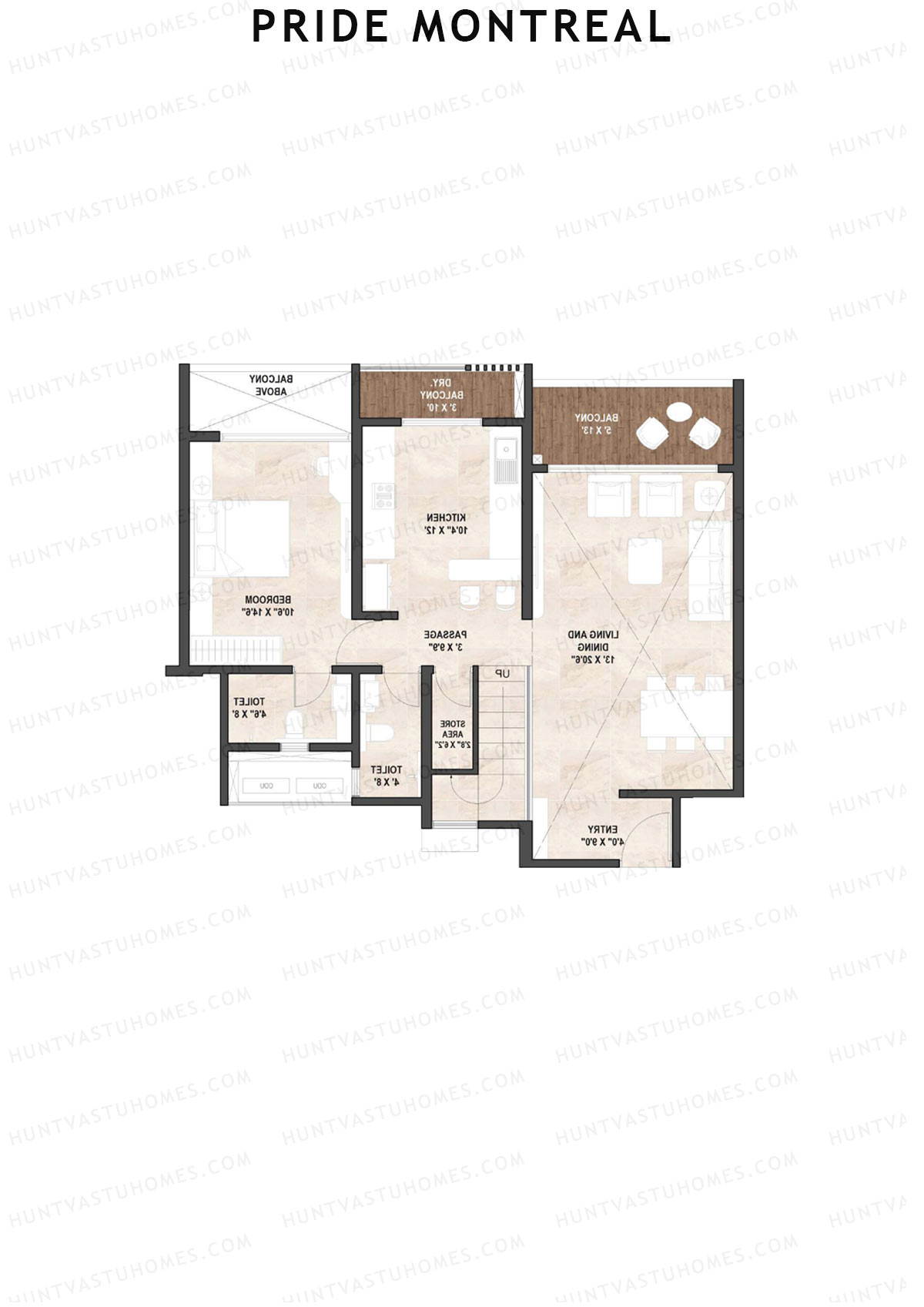 Pride Montreal Tower A Unit 2 (Duplex ) Floor Plan