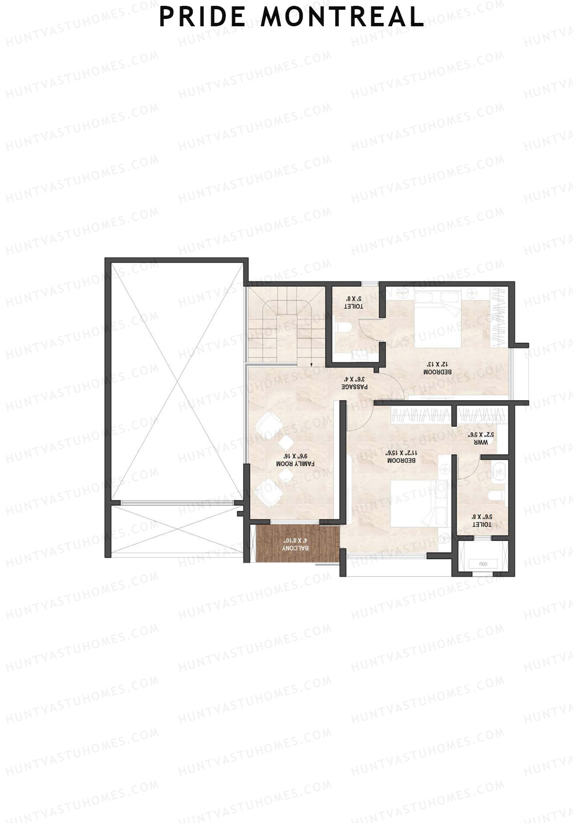 Pride Montreal Tower A Unit 3 (Duplex ) Floor Plan