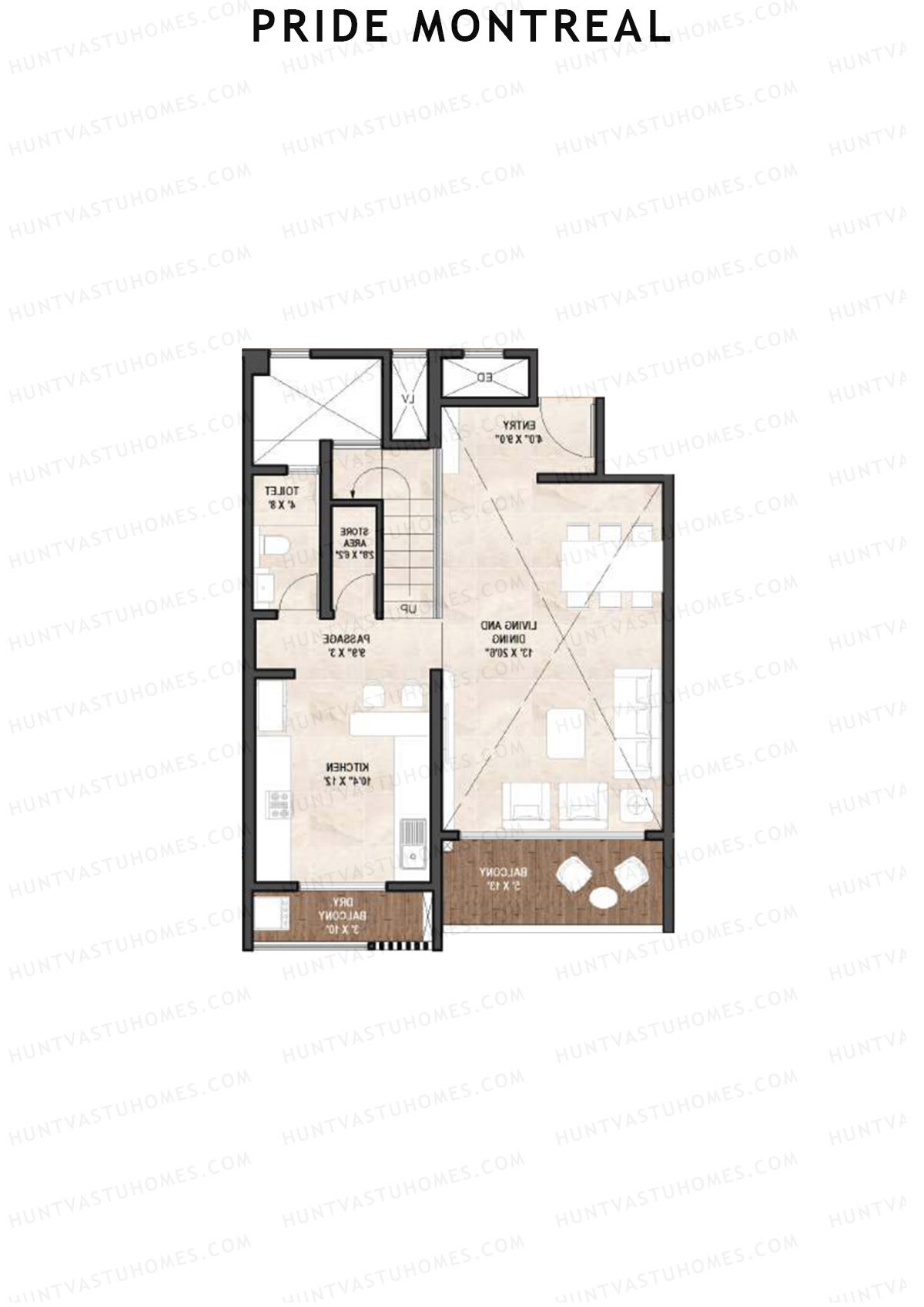 Pride Montreal Tower A Unit 4 (Duplex ) Floor Plan