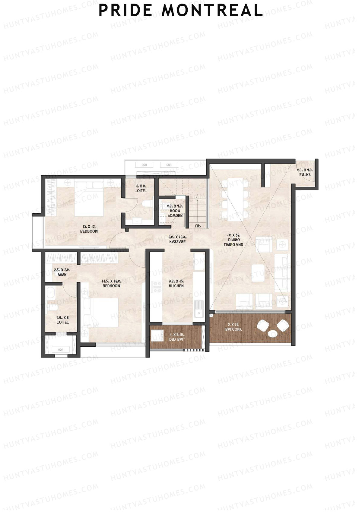 Pride Montreal Tower A Unit 6 (Duplex ) Floor Plan