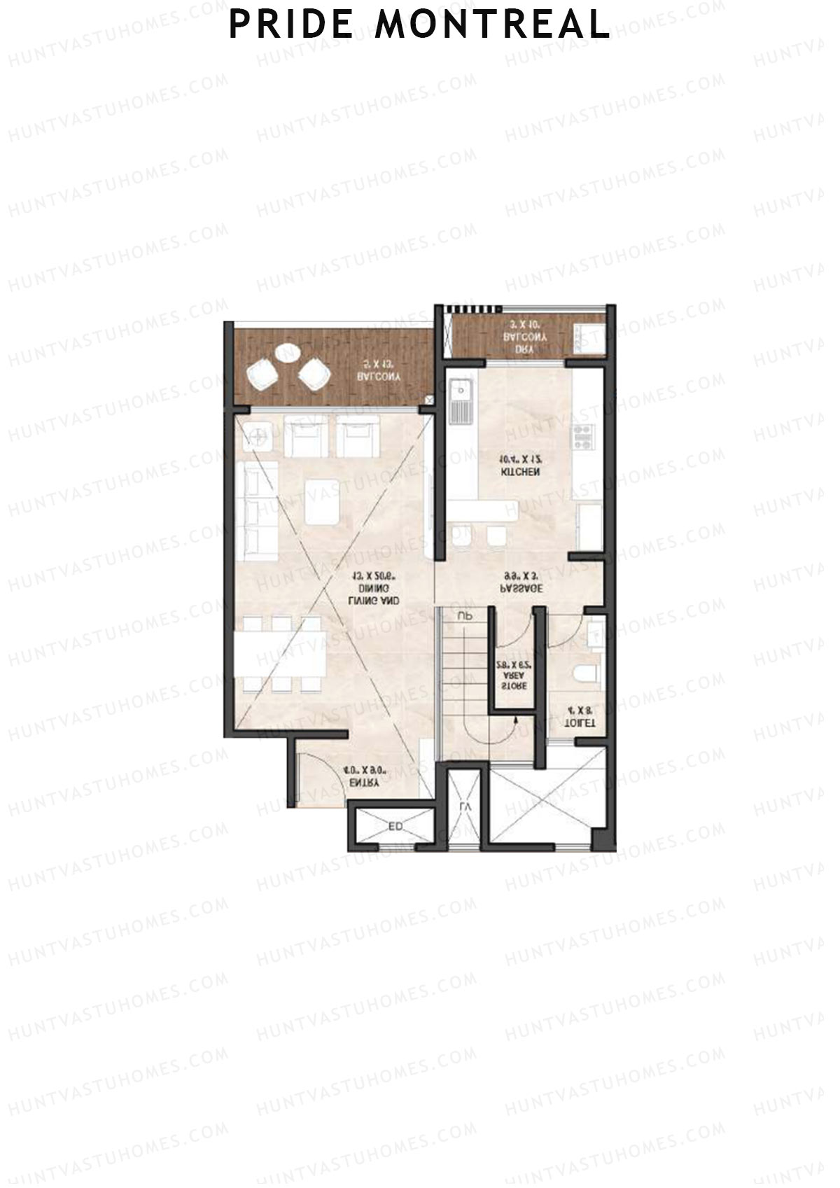Pride Montreal Tower A Unit 7 (Duplex ) Floor Plan